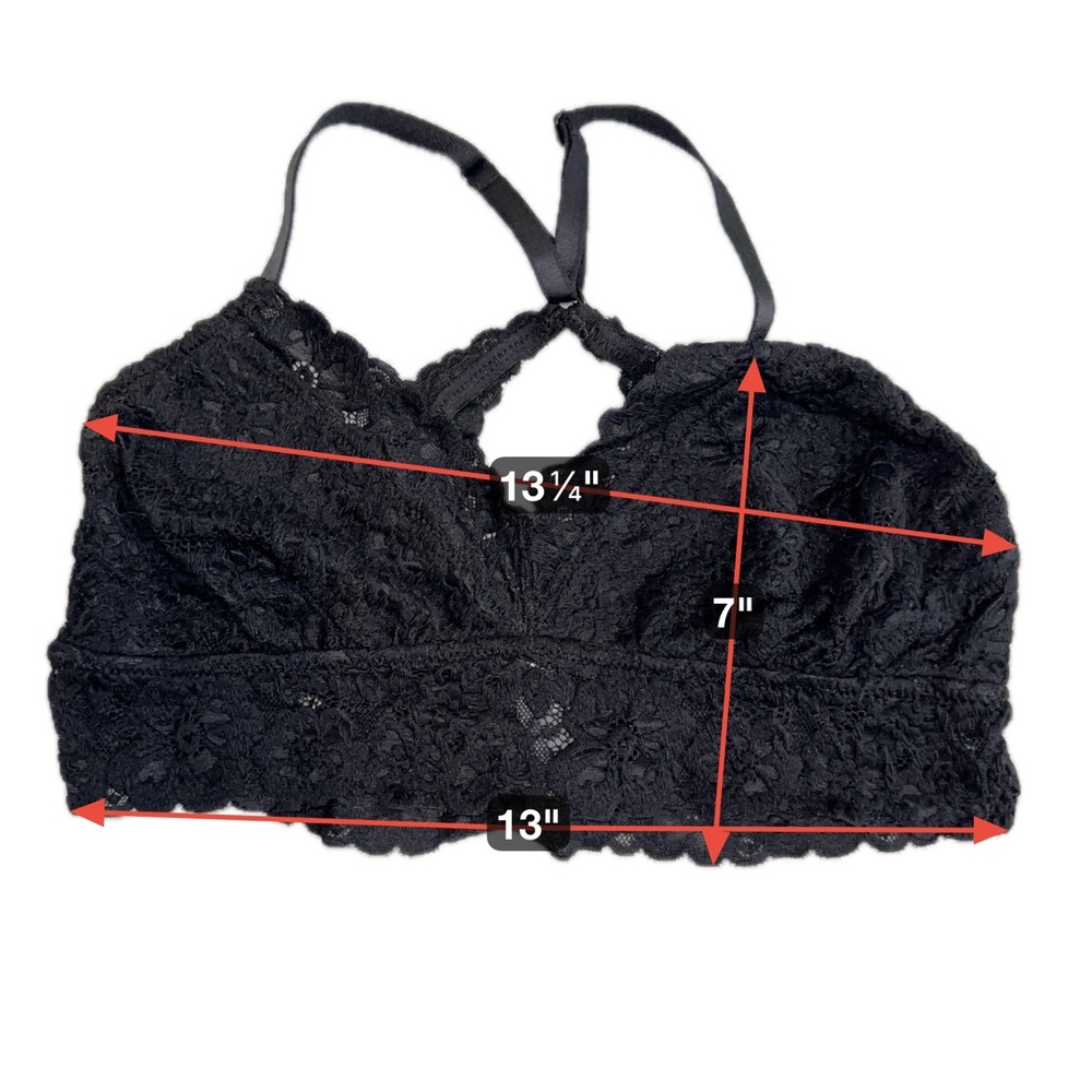 NWT Aerie Black Lace Halter Bralette Medium Floral Boho Deadstock 2014 - Picture 6 of 10